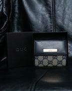 "GUCCI" GG pattern leather compact wallet