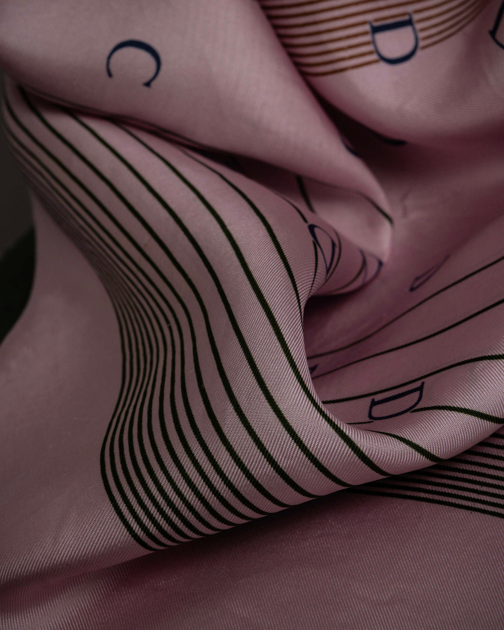 "Christian Dior" Typography logo geometric motif silk scarf