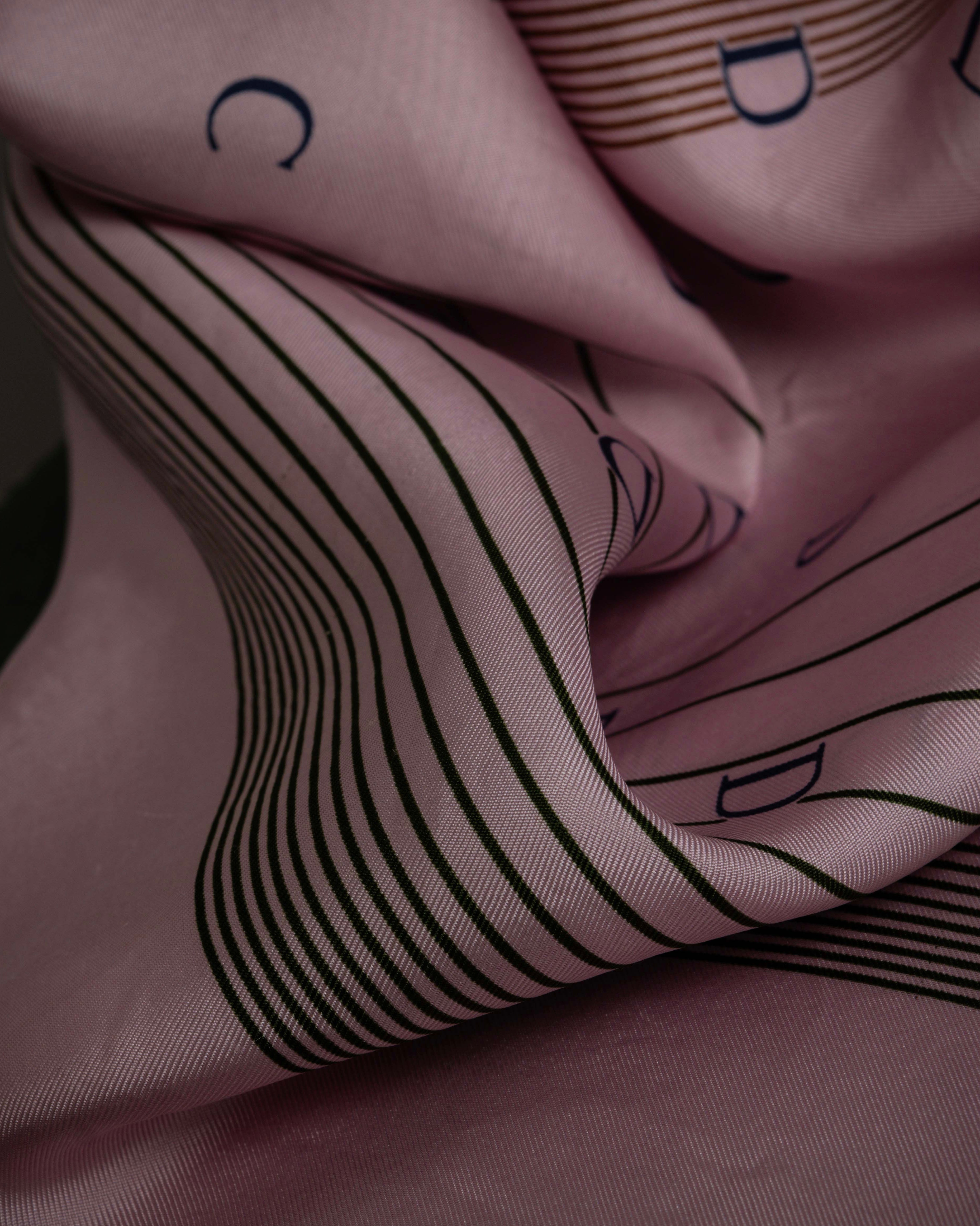 "Christian Dior" Typography logo geometric motif silk scarf