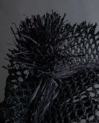 "Christian Dior" Raffia ribbon design paper fiber hat