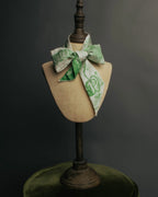 "DIOR" Green printed silk mitzah scarf