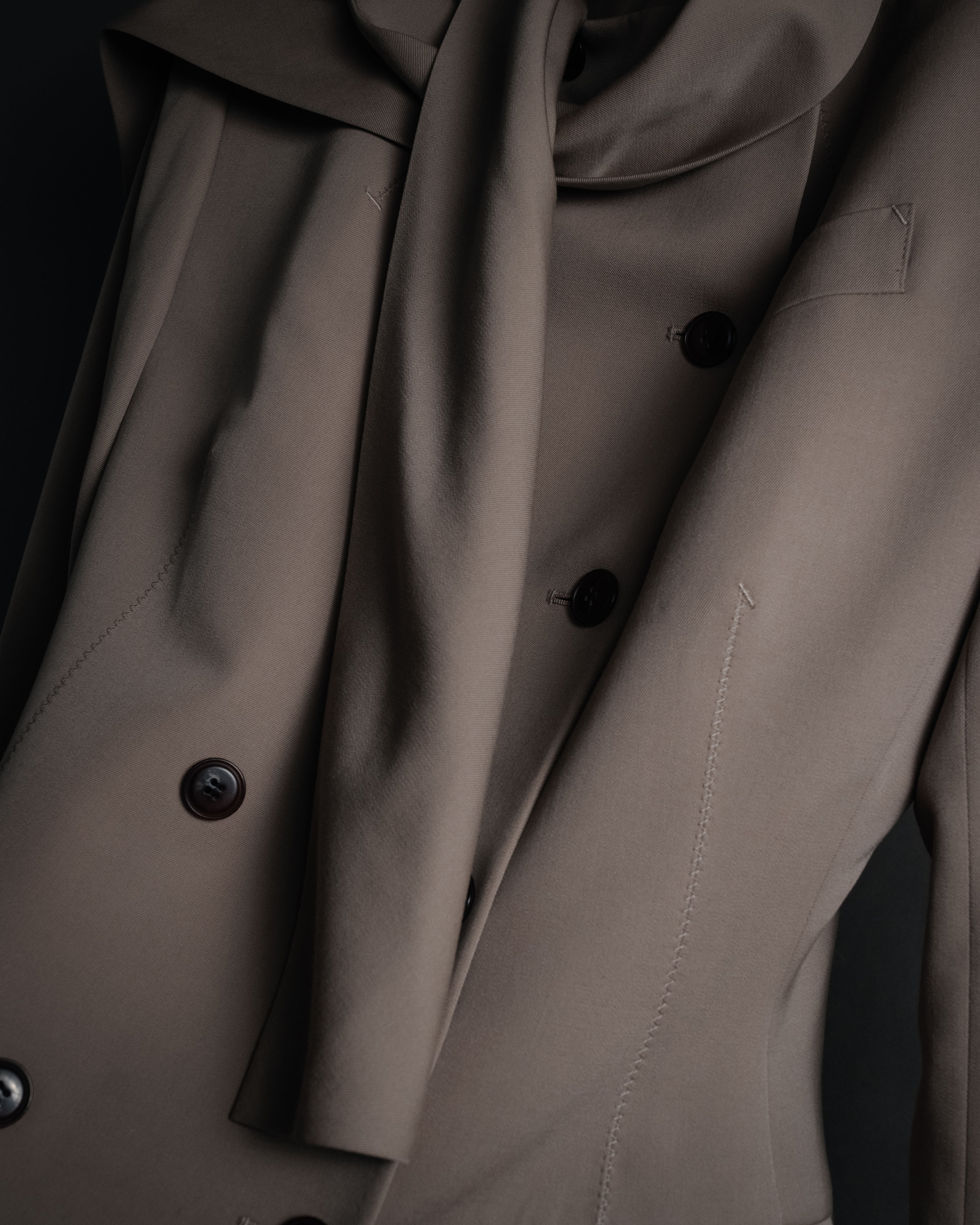 –SPECIAL– “Jean Paul GAULTIER FEMME” 90’s-00’s sculptural scarf collar tailored jacket