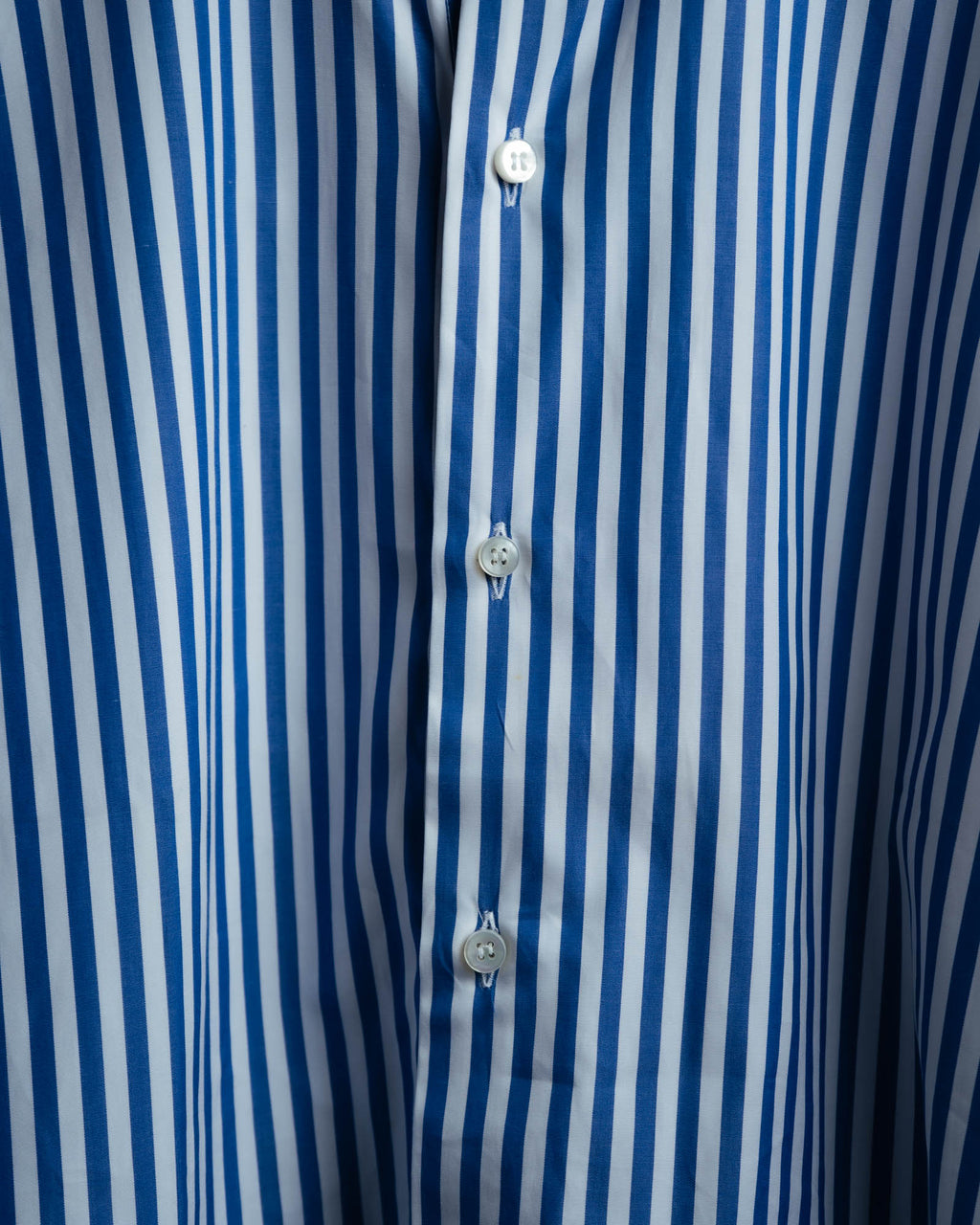-MOOD MILLÉSIMES- 90’s-00’s vivid blue stripe wide-spread collar shirt