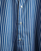 -MOOD MILLÉSIMES- 90’s-00’s vivid blue stripe wide-spread collar shirt