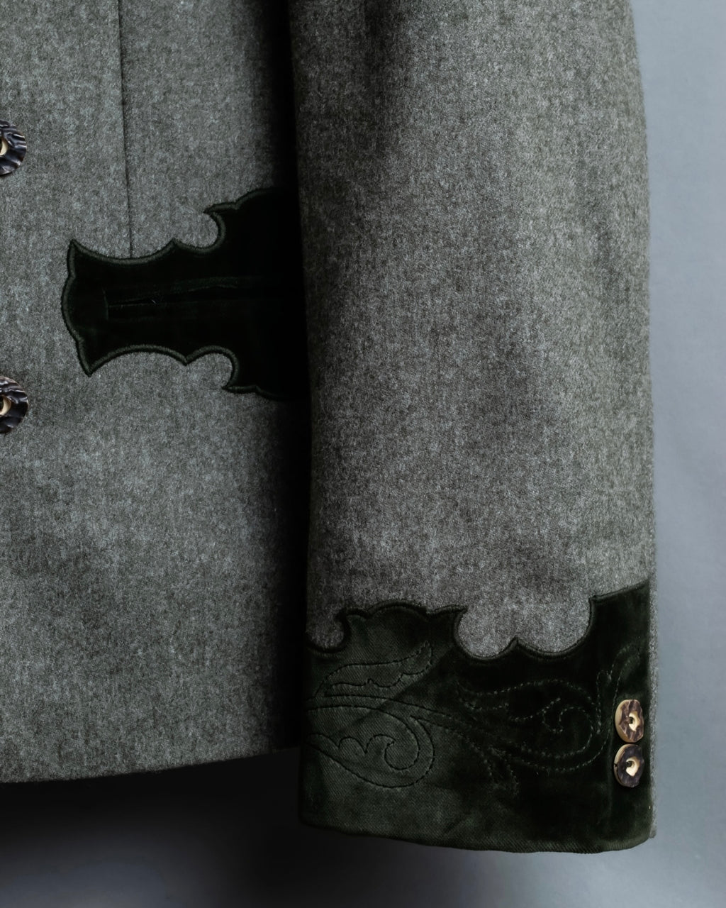 Vintage velor switching Tyrolean tailored jacket