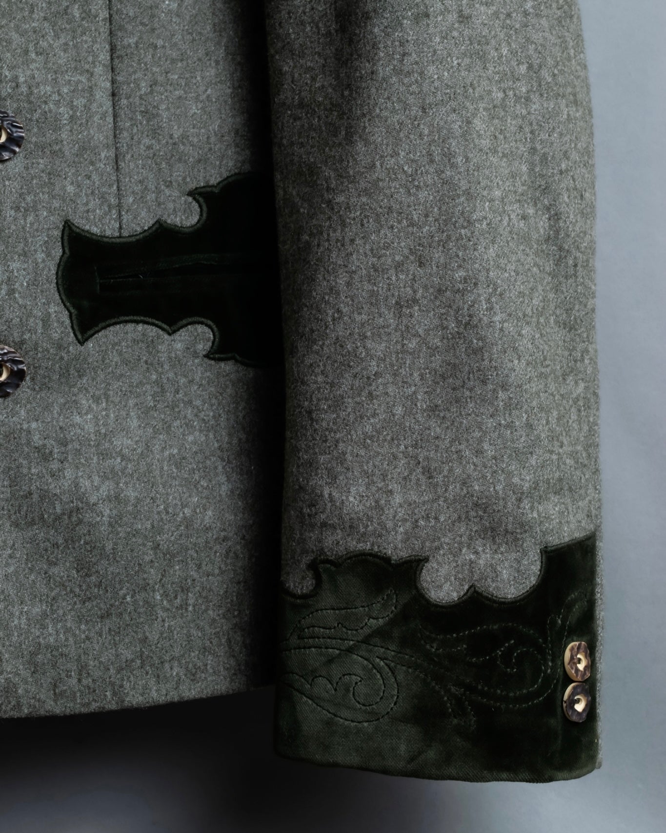 Vintage velor switching Tyrolean tailored jacket