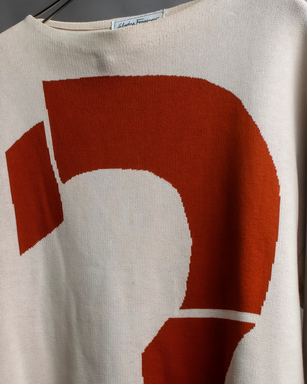 "Salvatore Ferragamo" 2 numbering graphic design intarsia knit