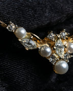 "Christian Dior" Pearl &amp; rhinestone bijou design vintage necklace