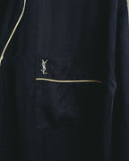 "Yves Saint Laurent" 90's-00's Herringbone silk pajama shirt