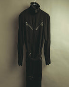 -SPECIAL- “HERMÈS” 00’s Jean Paul Gaultier era belted four-zip long cardigan