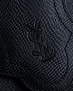 "YVES SAINT LAURENT" Cassandra logo engraved flap design leather bag