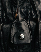 -SPECIAL- "MIU MIU" 00's-10's Glossy gathered leather handbag