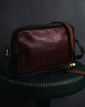 "LOEWE" 80’s bicolor nappa leather and suede shoulder bag