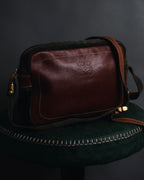 "LOEWE" 80’s bicolor nappa leather and suede shoulder bag