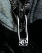 "CHANEL" Coco Mark button detail washed flared denim