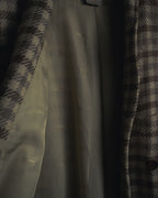 "GUCCI" 80’s checked wool shawl collar jacket