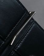 "Saint Laurent" Crocodile embossed leather bi-fold money clip