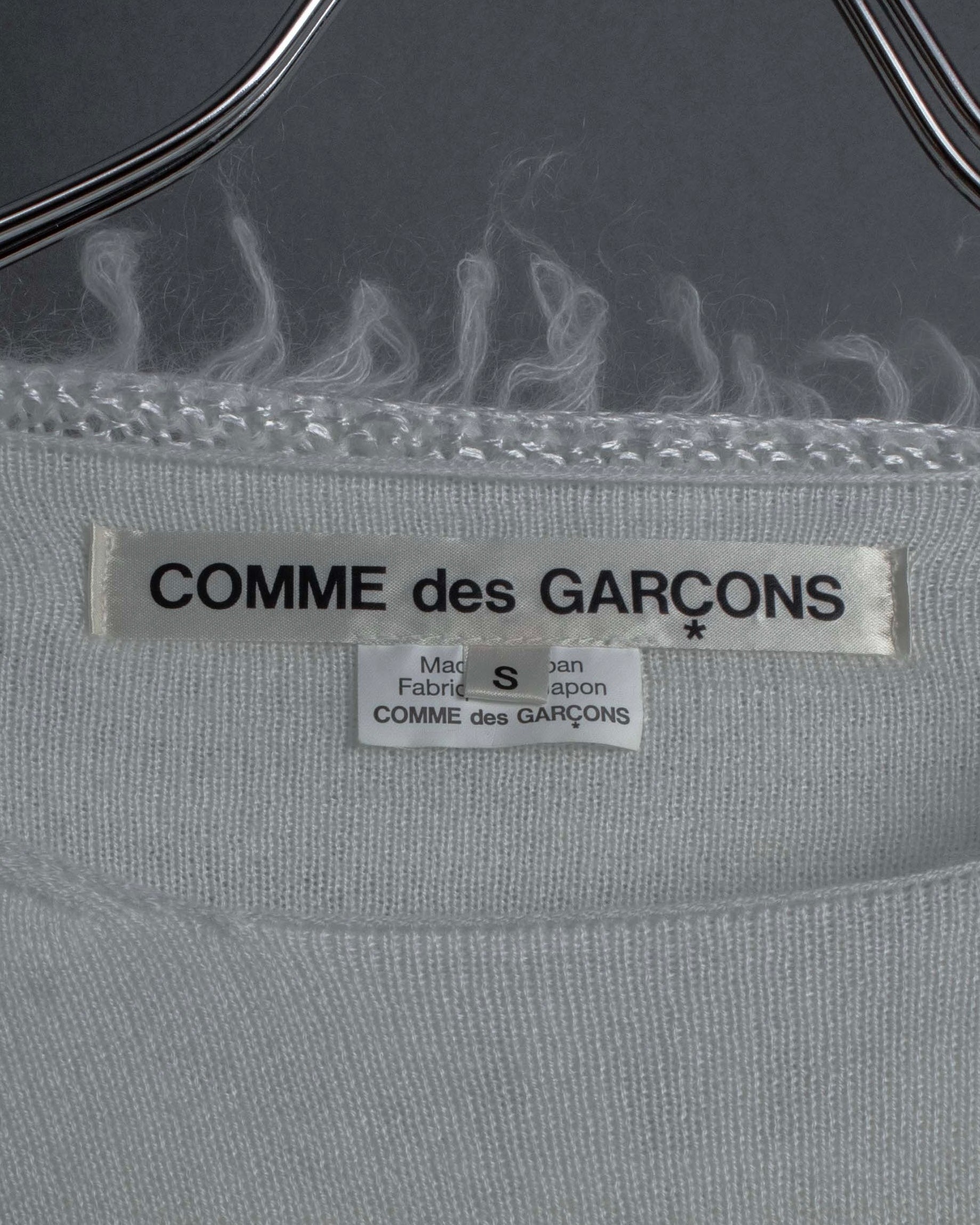 "COMME des GARCONS" 18AW layered mesh design fringe thick knit