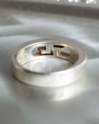 "GUCCI" Hollow GG design sterling silver ring