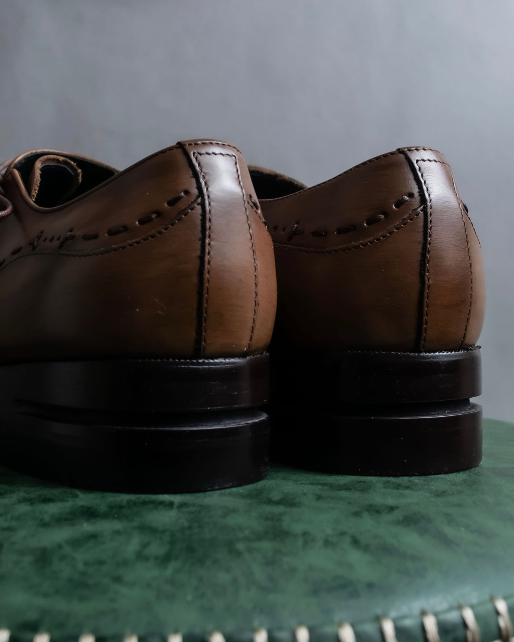 "KATHARINE HAMNETT" Perforated square toe lace-up leather shoes