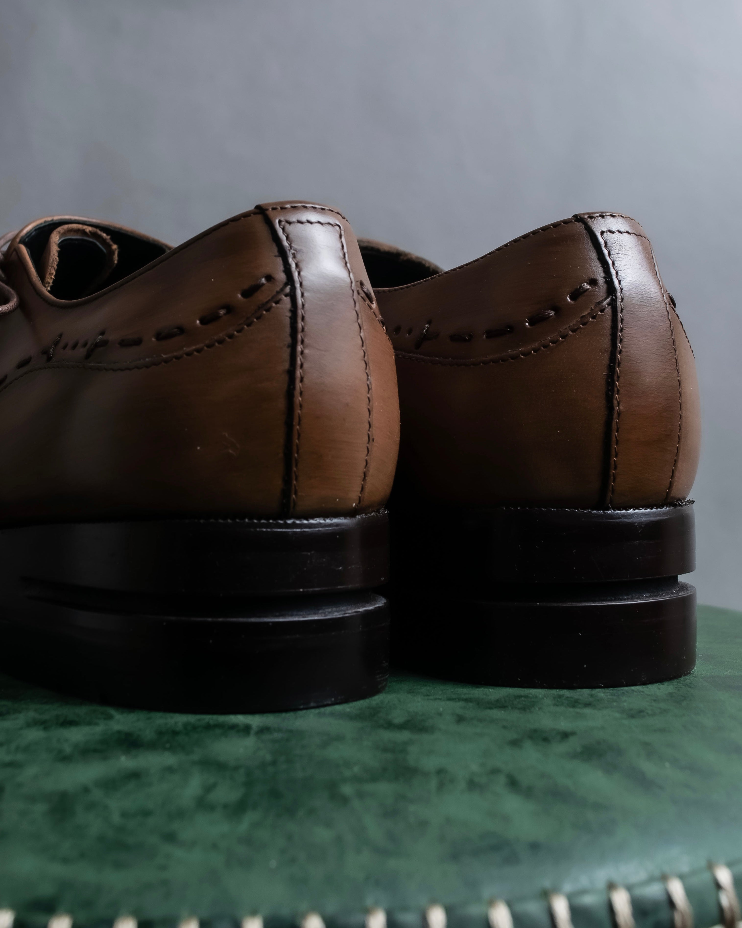 "KATHARINE HAMNETT" Perforated square toe lace-up leather shoes