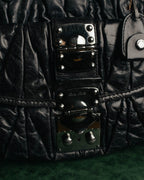 -SPECIAL- "MIU MIU" 00's-10's Glossy gathered leather handbag