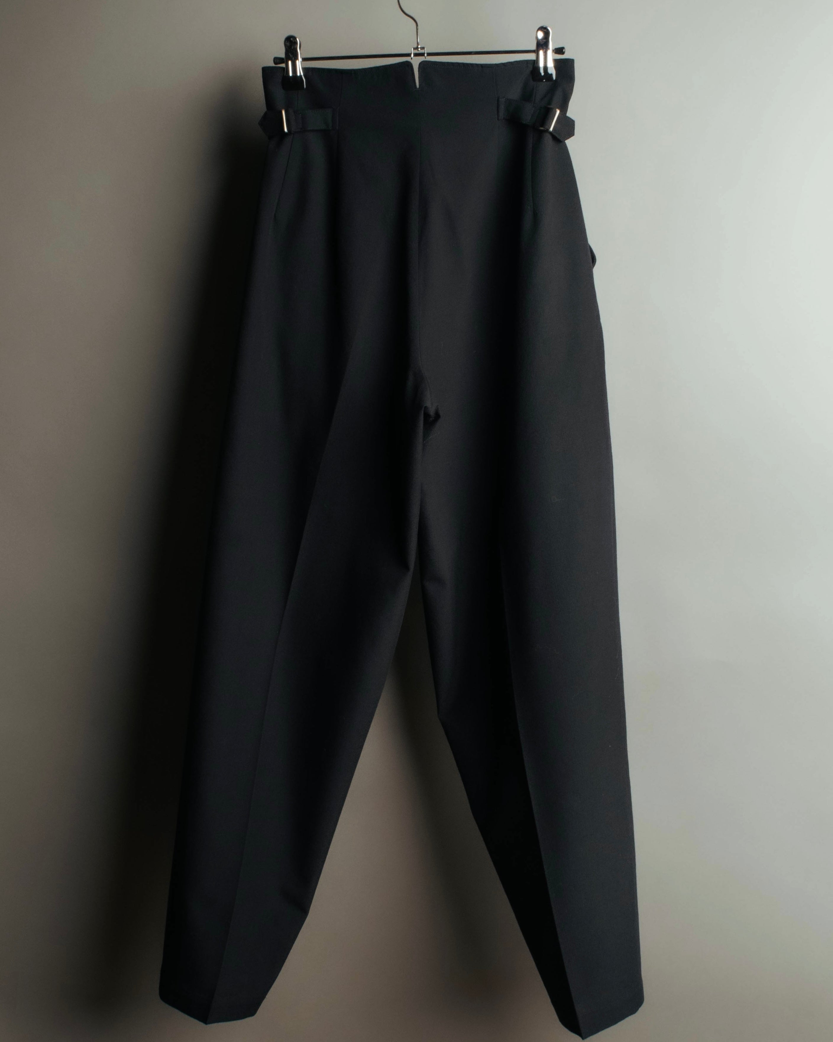 "Y’s" 90's-00's Vintage architectural high-waisted wide tapered wool trousers