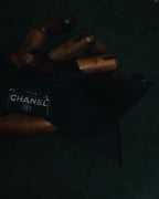"CHANEL" 90’s black satin and grosgrain ribbon brooch