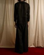 "tricot COMME des GARCONS"  80's Tiered ruffle design, dotted sheer blouse