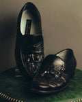 "BALENCIAGA" 80's-90's Textured leather tassel loafers