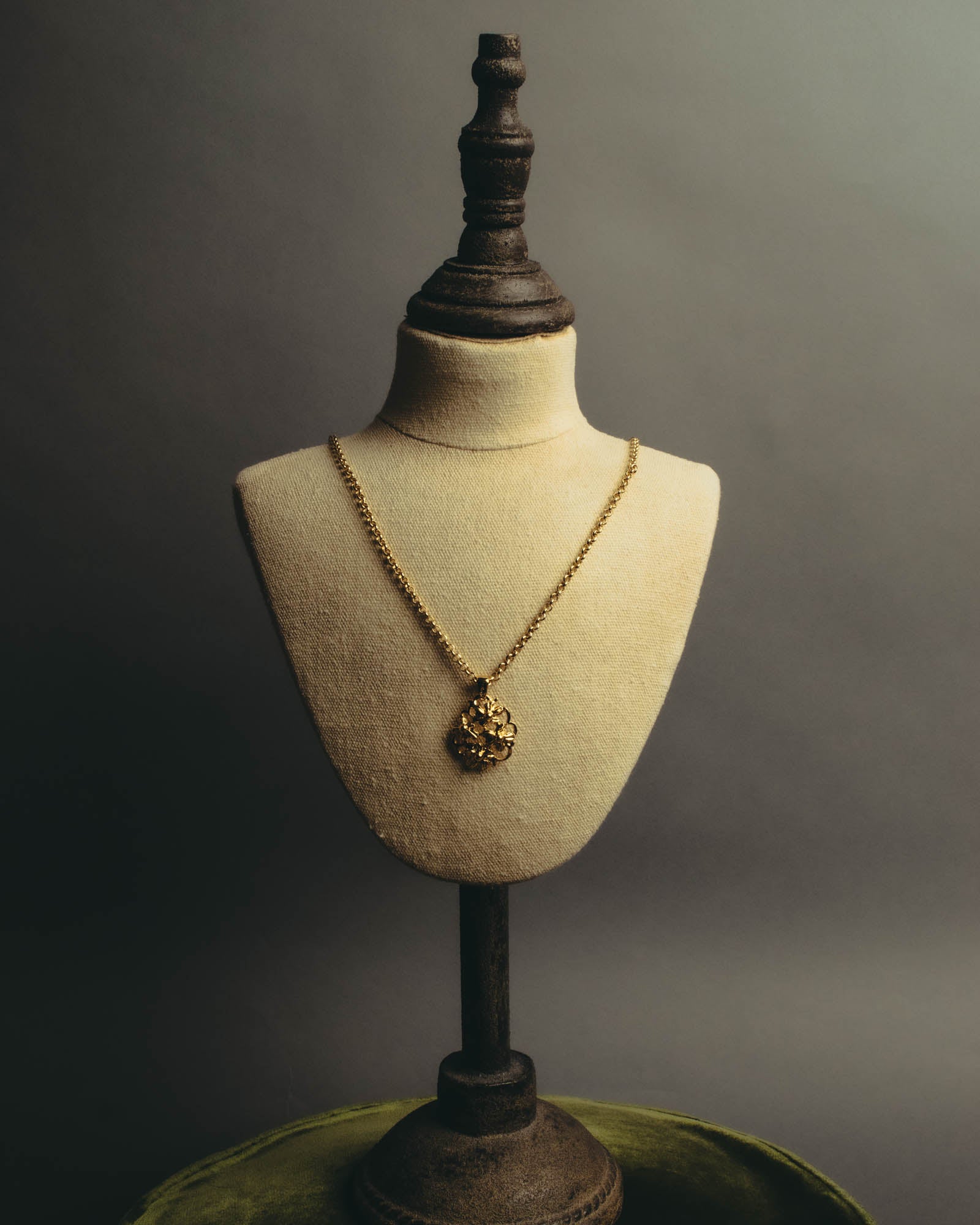 "Yves Saint Laurent" 80's-90's Sculptural floral pendant necklace