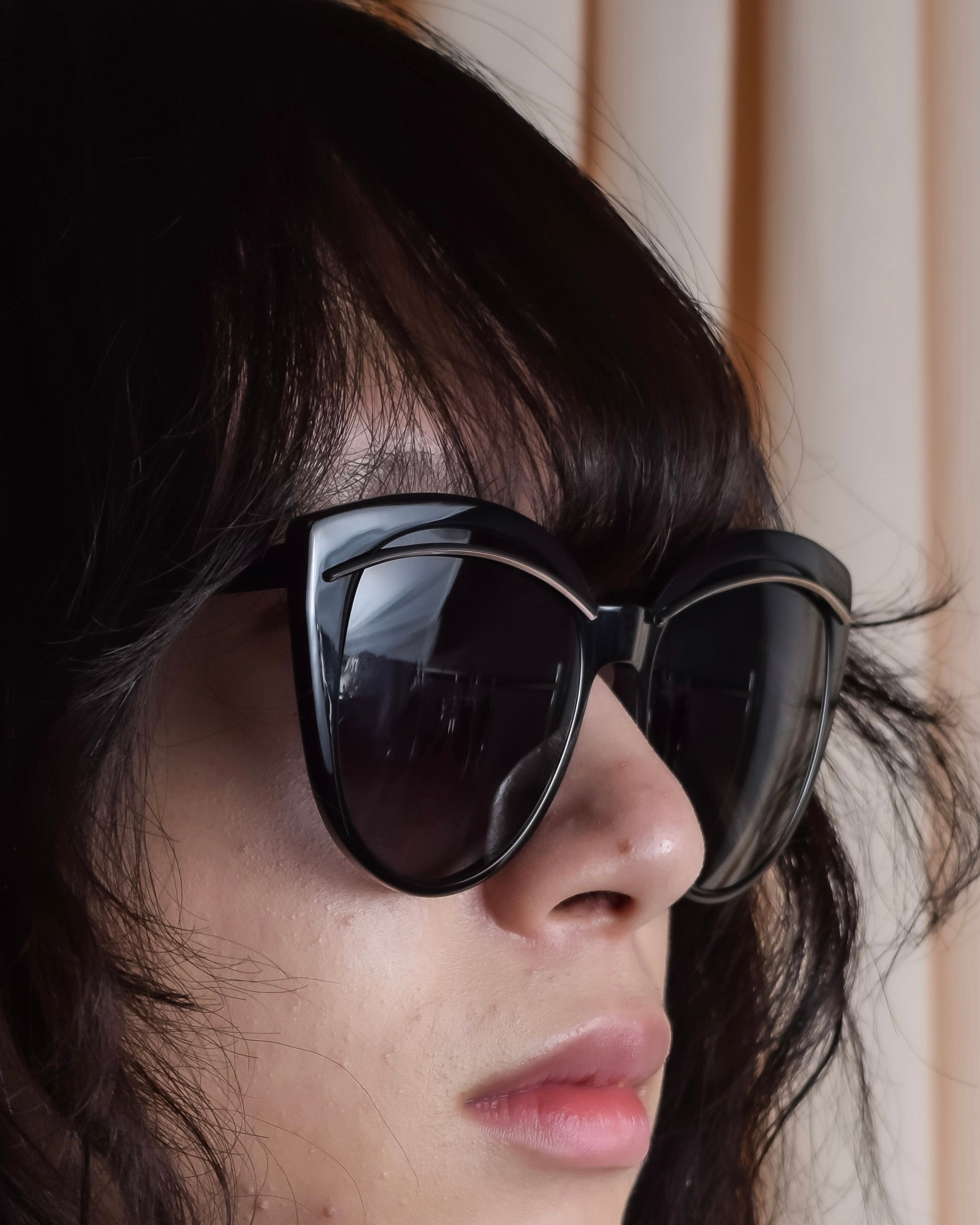 "Christian Dior" Metal frame layered cat-eye sunglasses