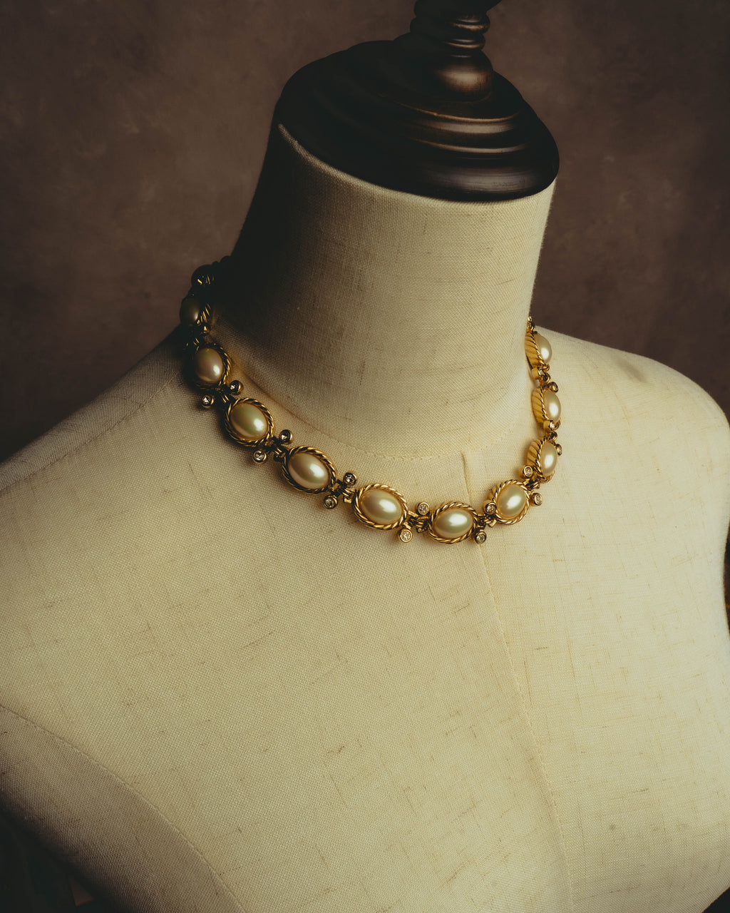 -SPECIAL- “Christian Dior” 70’s-80’s Faux pearl crystal statement necklace