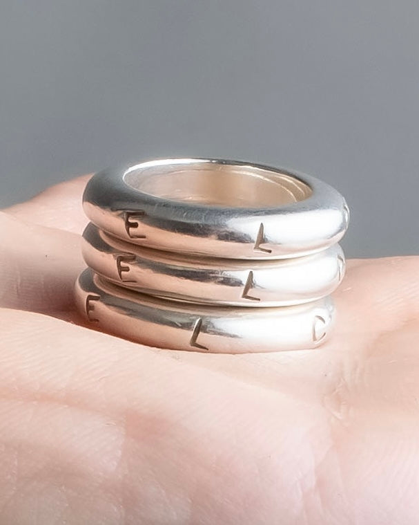 "CHANEL" Silver 925 three connected rings