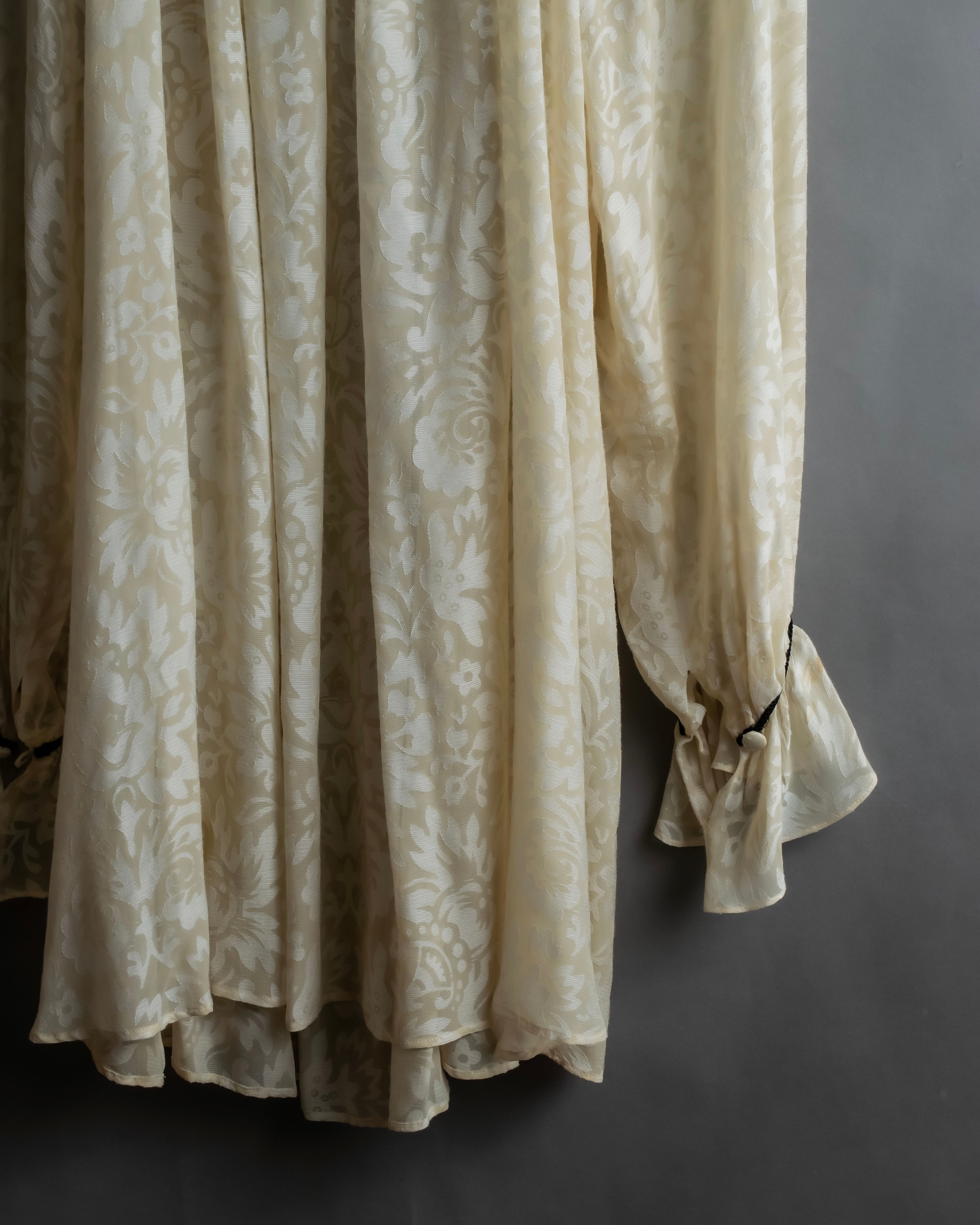 "Christian Dior" Jacquard balloon sleeve dress pullover