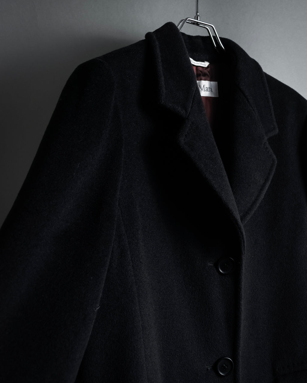 "Max Mara" 90's White tag tailored collar angora mix coat