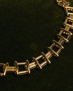 “Vintage“ Geometric link gold tone necklace