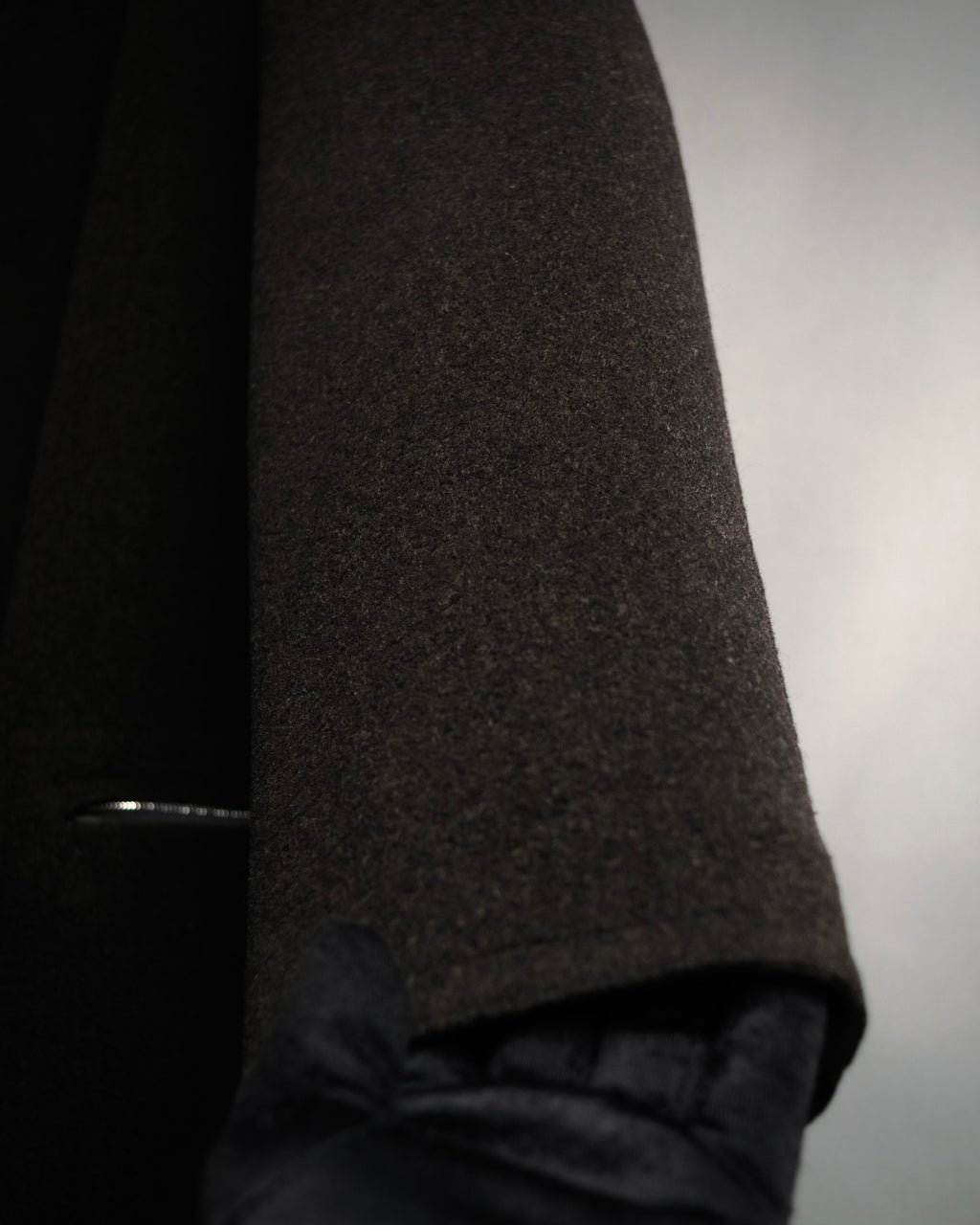 –SPECIAL– “HERMES” 90’s-00’s Concealed placket wool zip coat