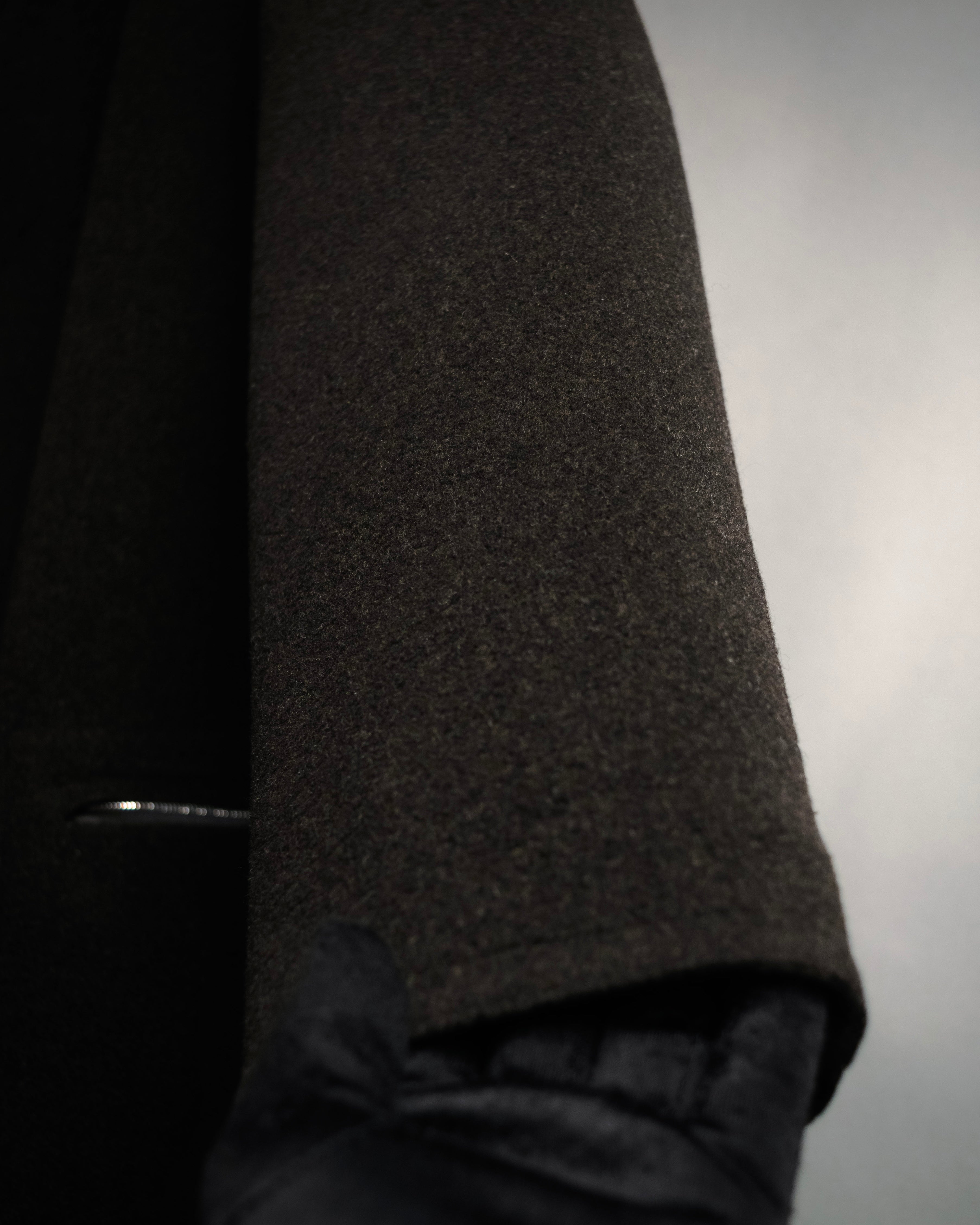 –SPECIAL– “HERMES” 90’s-00’s Concealed placket wool zip coat