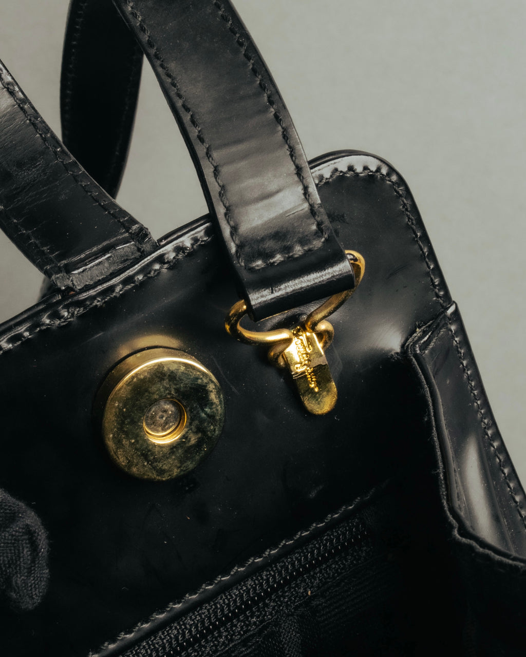 “Salvatore Ferragamo“ 1998-2003 Gancini patent leather handbag