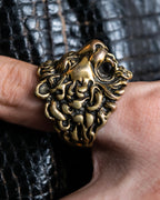 "GUCCI" realistic detailed lion head ring