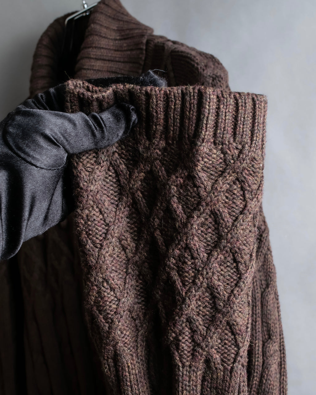 "Vintage cable knit turtleneck sweater"