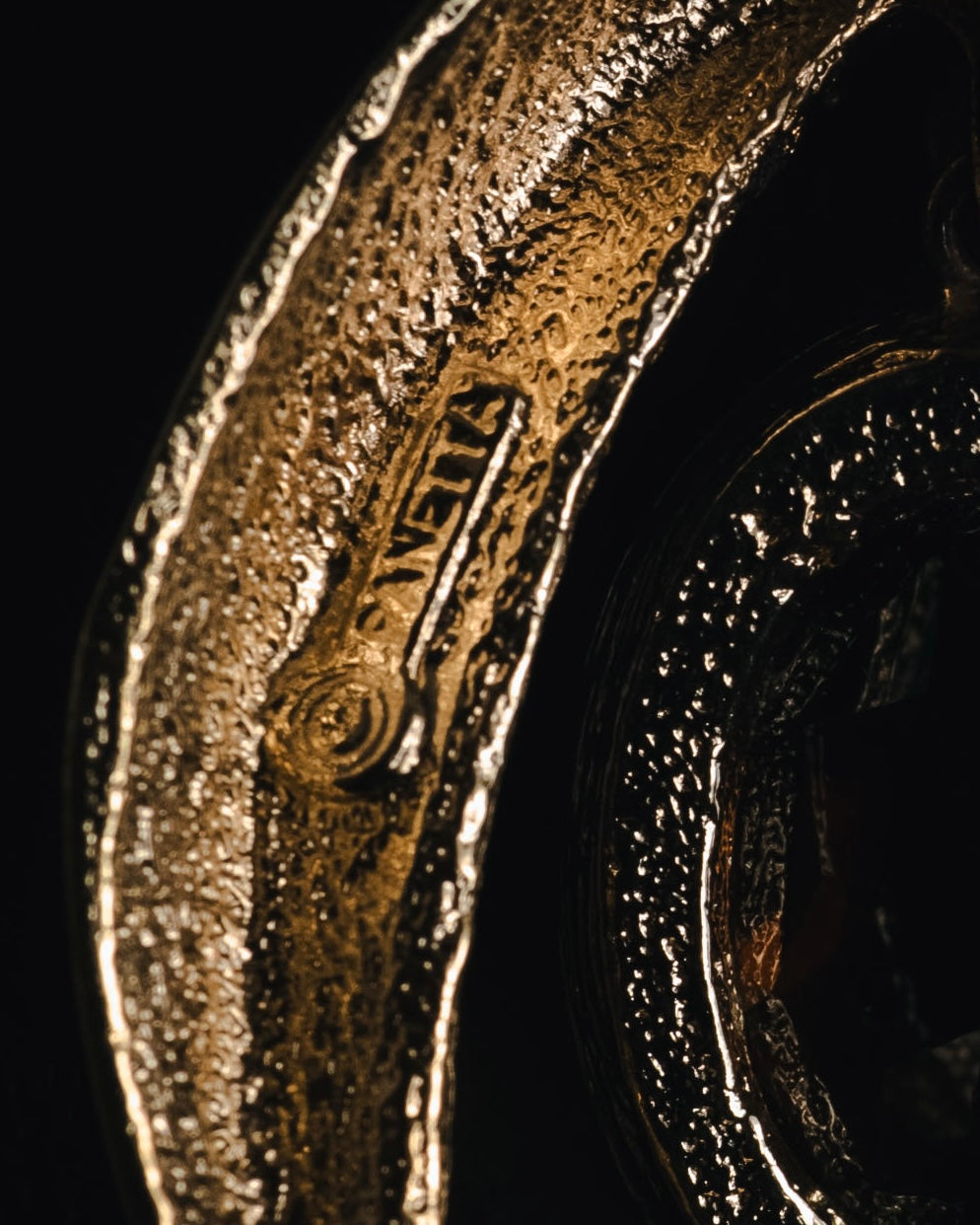 "Vintage" 80’s Sculptural oval stone pendant necklace