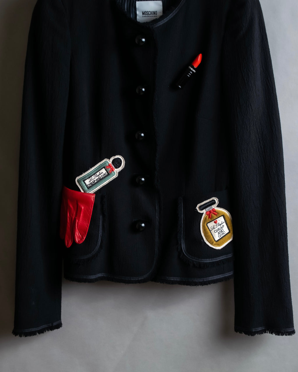 "MOSCHINO" Object sewn design tweed jacket