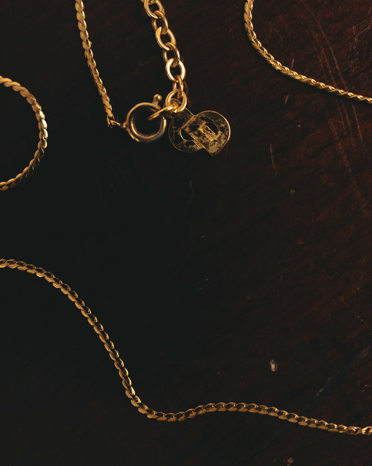 "Christian Dior" 90's Rhinestone padlock pendant necklace