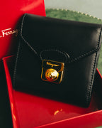 "Salvatore Ferragamo" 80's-90's Classic calf leather wallet