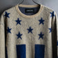 "LIBERAL ARTS" Star pattern oversized knit pullover