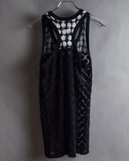 "JEAN PAUL GAULTIER MAILLE FEMME" Layered dot illusion mesh dress
