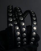 "MIU MIU" Silver metal stud design leather narrow belt