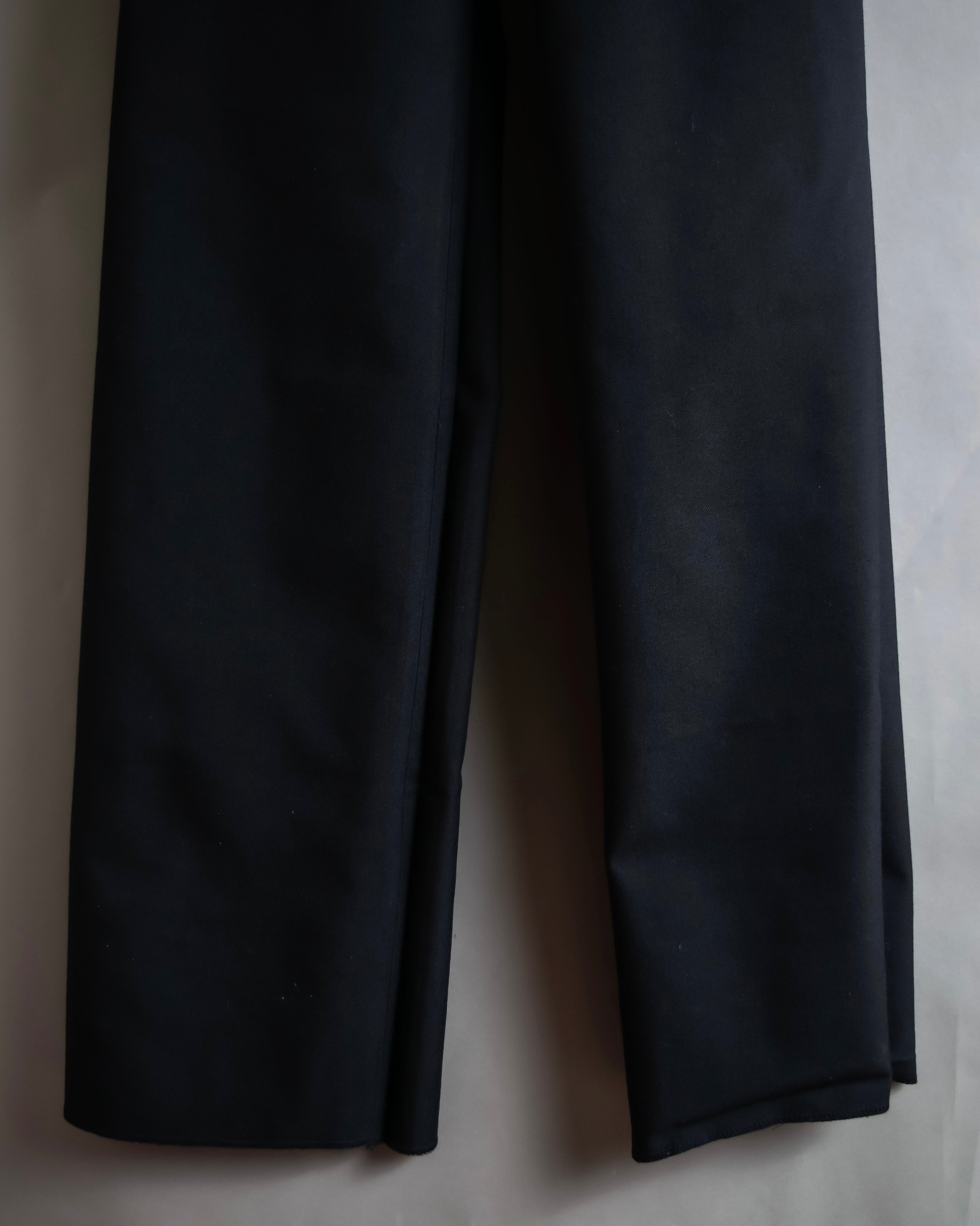 "US navy inspired lace back wide sailor pants"